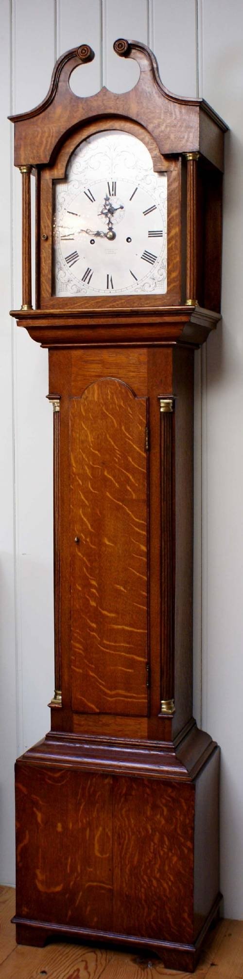 Well Proportioned Soild Oak Longcase Clock C. 1880